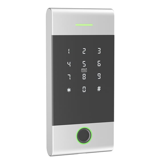 IP65 Rainproof Access Controller Reader TTLock APP Remote Control Metal Support Fingerprint Card Password App Silver