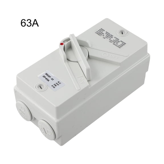 IP65 Rated Waterproof Disconnect Switch Enclosed Motor Breaker Box for Efficient Power Supply Isolation (63A)