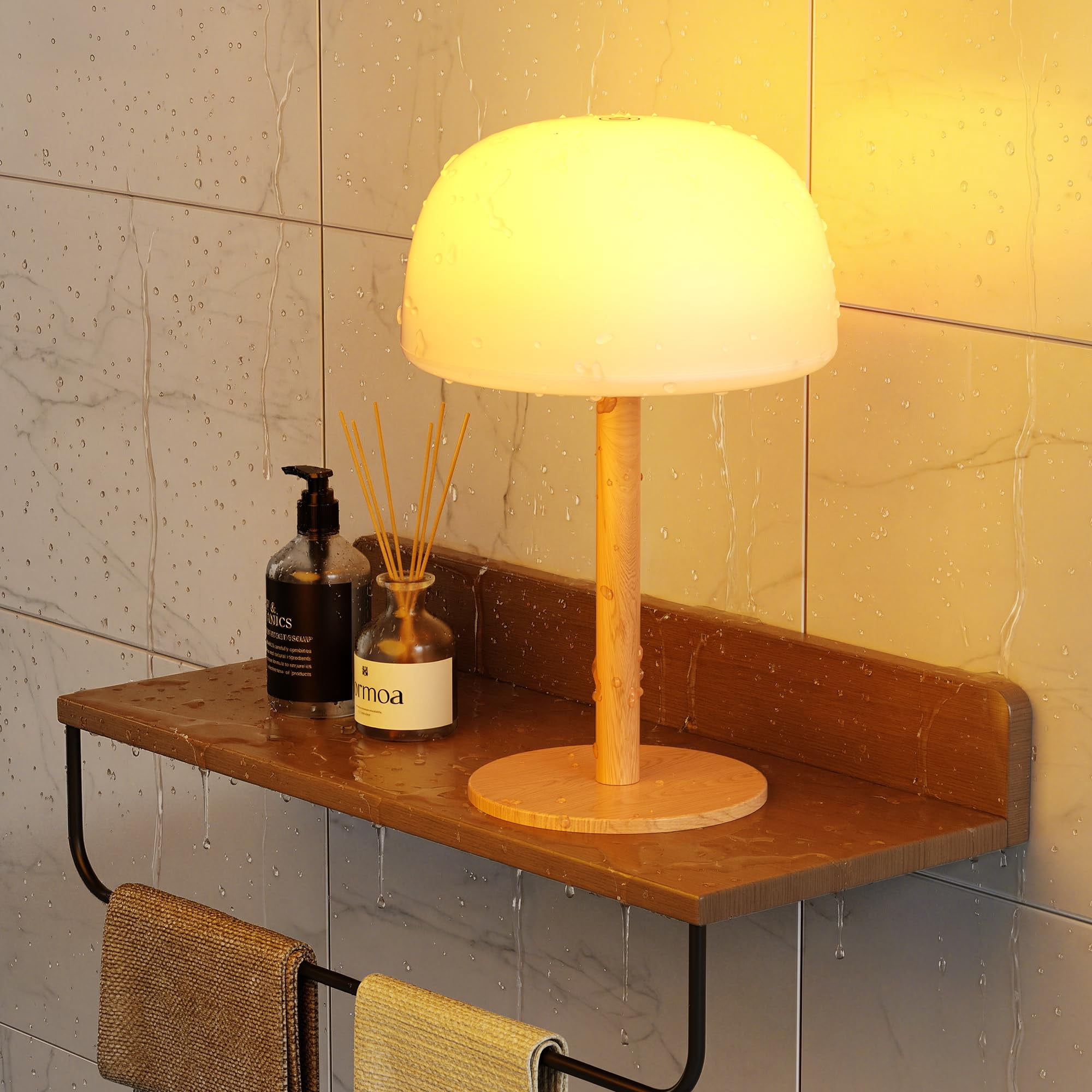 IP65 Shower Lamp Waterproof, 7500mAh Rechargeable Shower Lights for Inside Shower, 18 Colors Cordless Shower Light, Stepless Dimming LED Table Lamp for Bathroom Bathtub Patio Outdoor