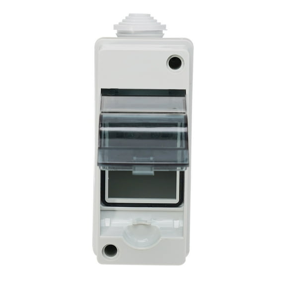 IP65 Waterproof 2-Way Electrical Distribution Box with Transparent PC Cover and ABS Panel, 63A Rated Junction Fittings for Outdoor or Indoor Power Supply Installation, Includes Accessor