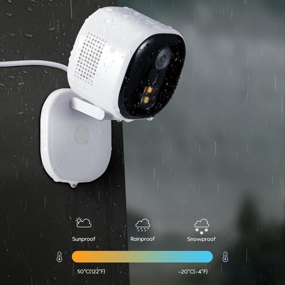 IP65 Waterproof General Outdoor Security Cameras | 2K Wired Wi-Fi Camera For Home Security, Human/Pet AI Detection, Color Night Vision, 2-Way Audio, Supports Cloud & 128G SD Card Storage
