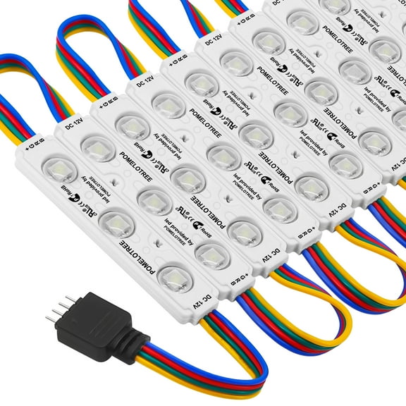 IP65 Waterproof SMD 5050 RGB LED Module Light with IR Remote DC 12V, 10ft Store Front Window Letter Sign Lamp for Advertising Light Box Home Decor