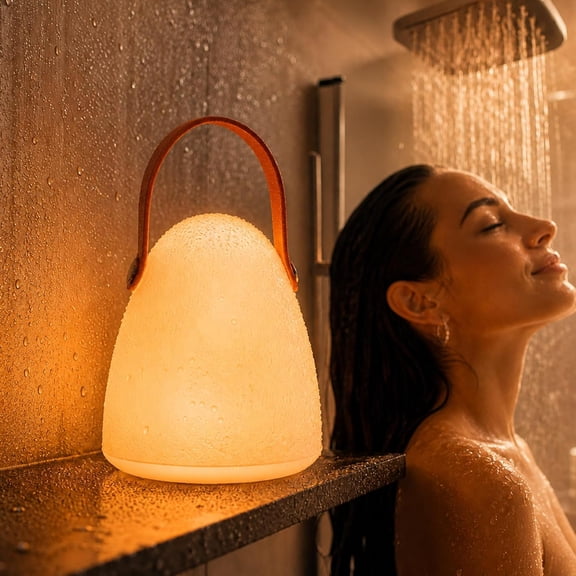 IP65 Waterproof Shower Lamp, 16 Colors Bathroom Lamp with Remote Control Dimmable, Rechargeable Mood Light for Inside Shower, Cordless Hanging Night Light for Outdoor, Bedroom, Camping, Restaurant