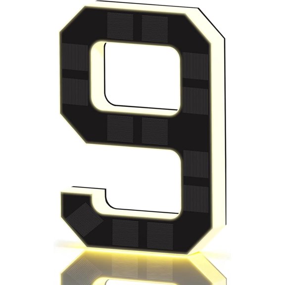 IP65 Waterproof Solar LED Illuminated House Address Numbers Modern Light Up Sign for Outdoor Yard Home Wall Mount
