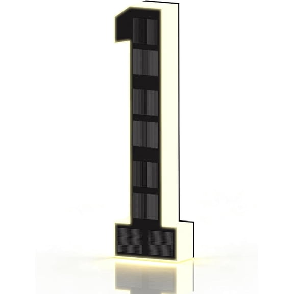 IP65 Waterproof Solar LED Illuminated House Address Numbers Modern Light Up Sign for Outdoor Yard Home Wall Mount