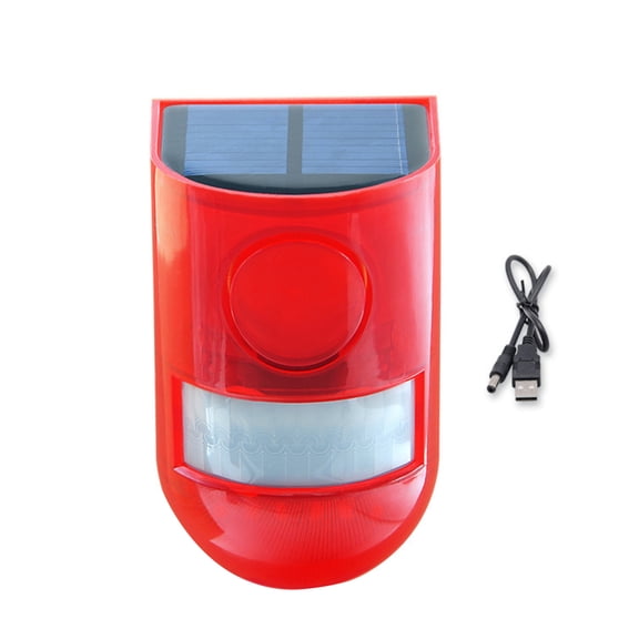 IP65 Waterproof Solar-Powered Alarm Lamp for Home, Farm, and Warehouse Security 5-8m Sensor Range