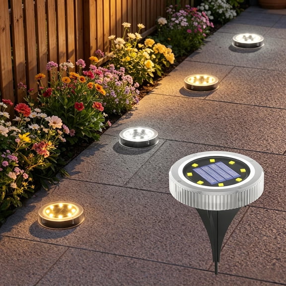 IP65 Waterproof Solar Powered Outdoor Lights, LED In-Ground Landscape Lamp with Auto Light Sensor, Walkway Lighting for Yard Driveway Patio Steps Garden Villa Pathway Decor(Warm White, 1Pack)
