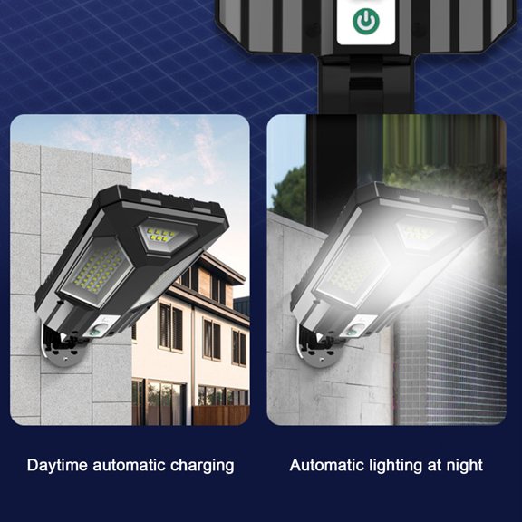 IP65 Waterproof Solar Wall Light with Remote Control, 3-Panel PIR Motion Sensor, 120° Wide Detection, 3 Lighting Modes, Solar LED Security Lamp for Yard Fence Garage Patio Front Door