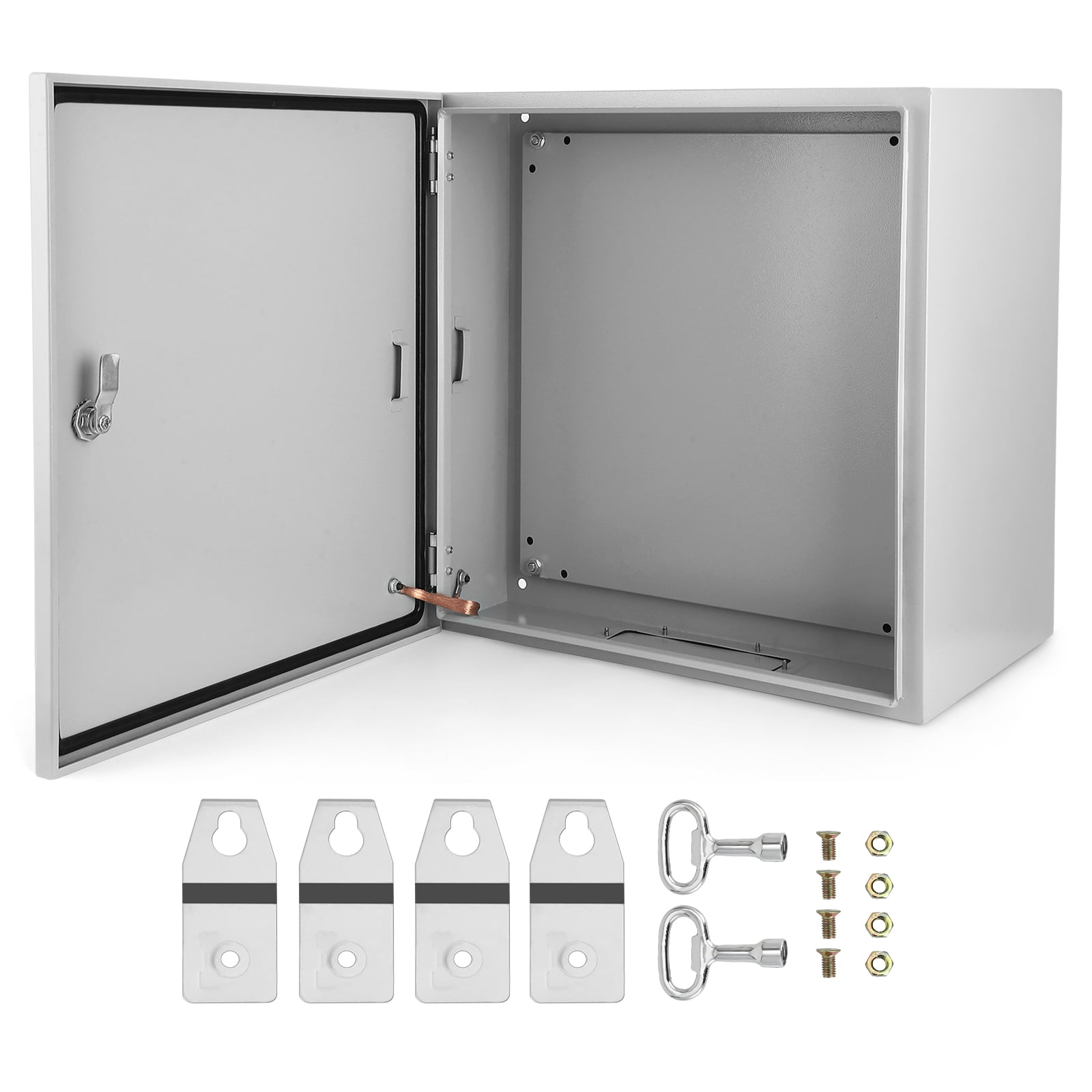 IP66 Waterproof Electrical Box - Heavy-Duty Steel Enclosure with Lock & Hinge for Secure Outdoor/Indoor Wiring