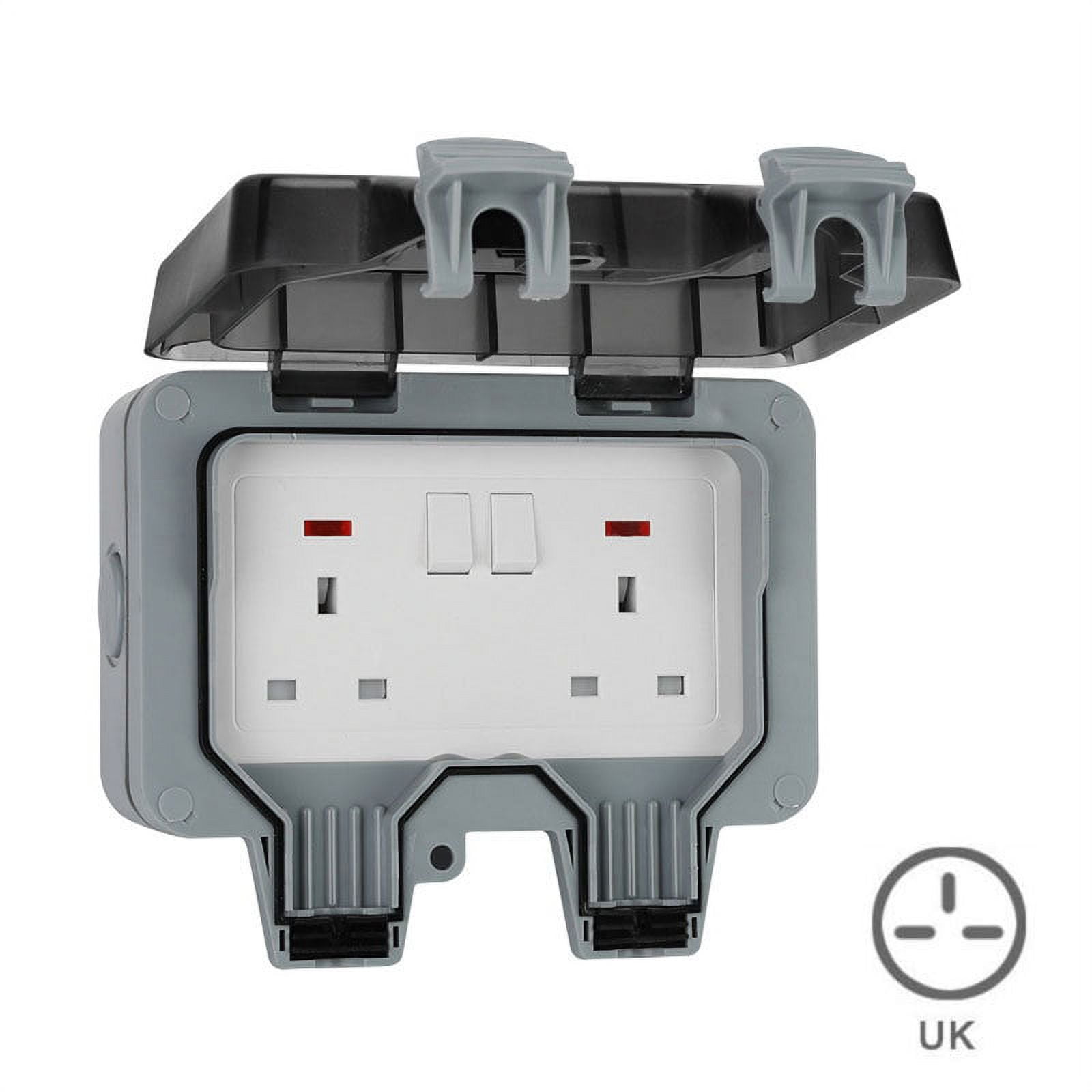 Smart Outdoor Plugs Waterproof IP66 Max Total 1875W 15A without Dimming  2-Sockets PQR20 - 2-Sockets-PQR20-No Dimmer