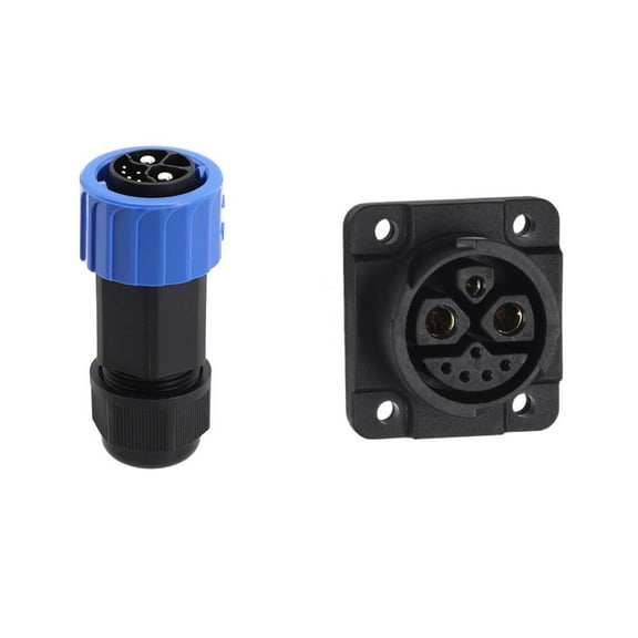 IP67 Male Female Battery Connector Kit, Motorcycle Charger Socket 8 Cores M25 Self-locking 8-core 50A Electric Vehicle Energy St