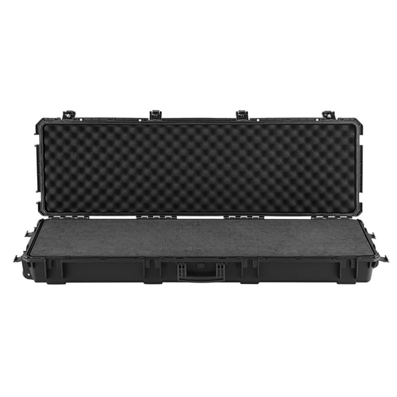 IP67 Waterproof 50" Lockable Hard Rifle Case with Removable Foam & Wheels, Secure Storage for Shotguns & Airsoft Guns