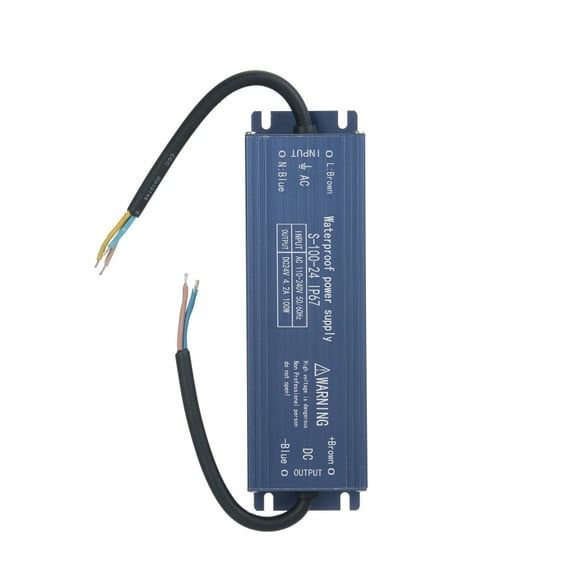 IP67 Waterproof LED Driver Switch Power Supply Transformer Adapter AC 110V-240V to DC 24V 100W Constant Voltage Output for LED Strip Light Outdoor Lightbox Signboard