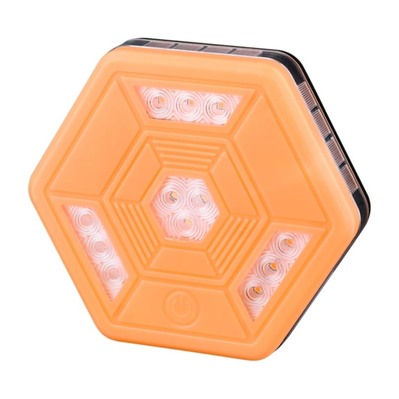 IP67 Waterproof Magnetic LED Road Warning Beacon Light, Orange Flashing Emergency Safety Lamp For Truck RV Tent Batteries Not Included (Battery Powered)
