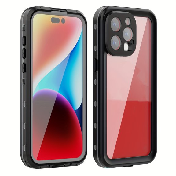 IP68 360° Fully Sealed Waterproof Phone Case, Shockproof Dustproof Snowproof Cover with Lanyard for iPhone 14/14 Pro/15 Plus/15 Pro Max
