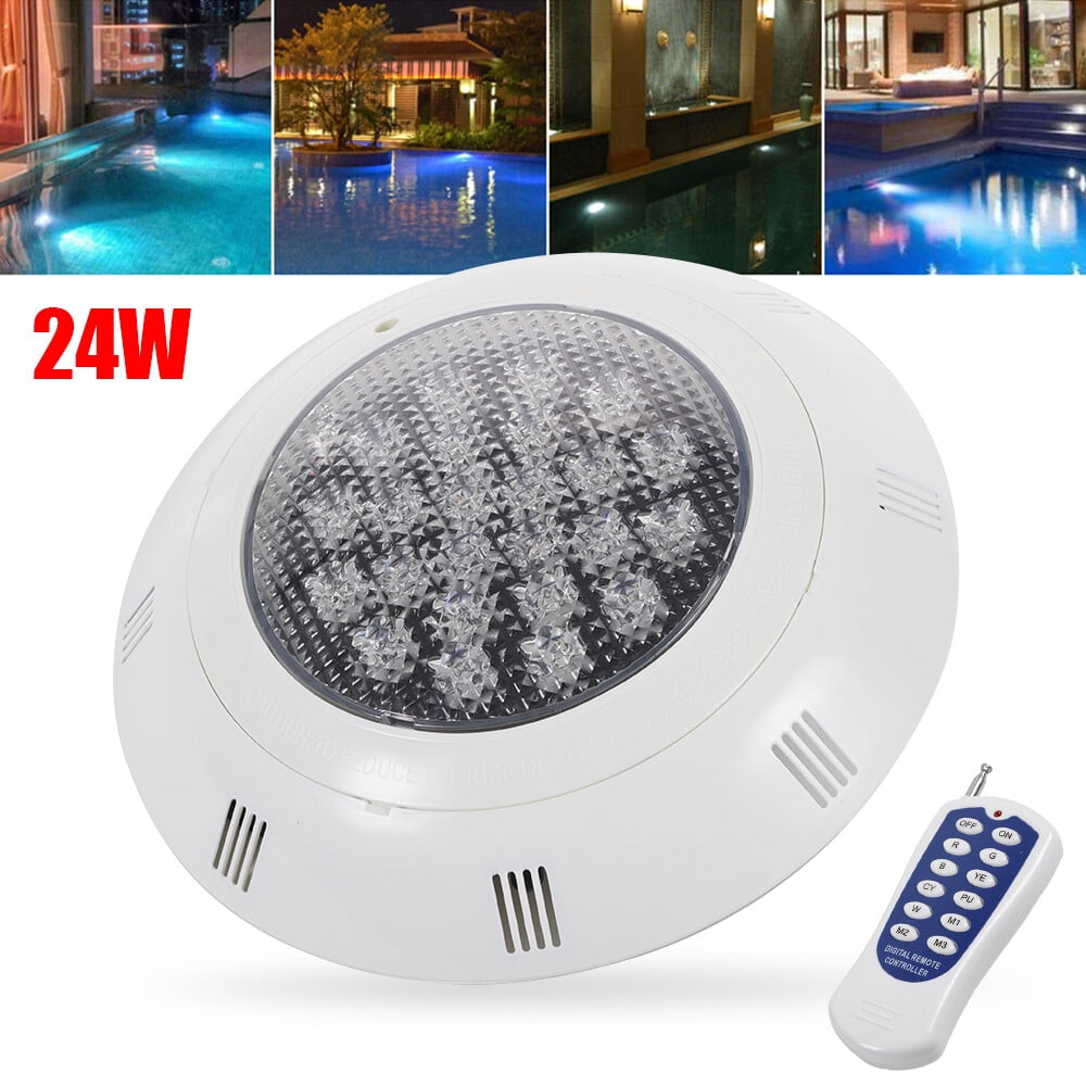 IP68 Pool Light, 24W LED Underwater Light with Remote Control ...