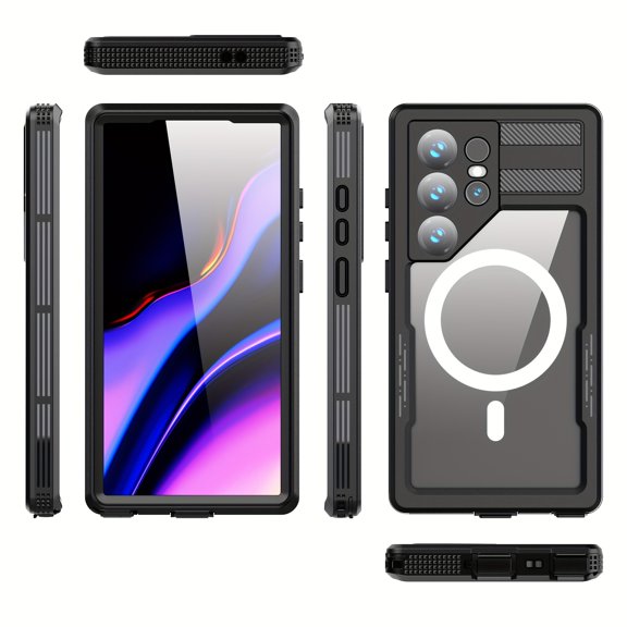 IP68 Rugged Full Body Waterproof Case for Samsung Galaxy S24/S24+/S24 Ultra, Shockproof Dustproof Cover with Built-in Screen Protector, Available in Black & Teal