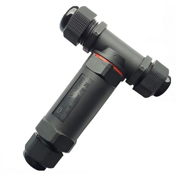 IP68 Waterproof Wire Connector for Outdoor Use 3 Pole Black Plastic 37"