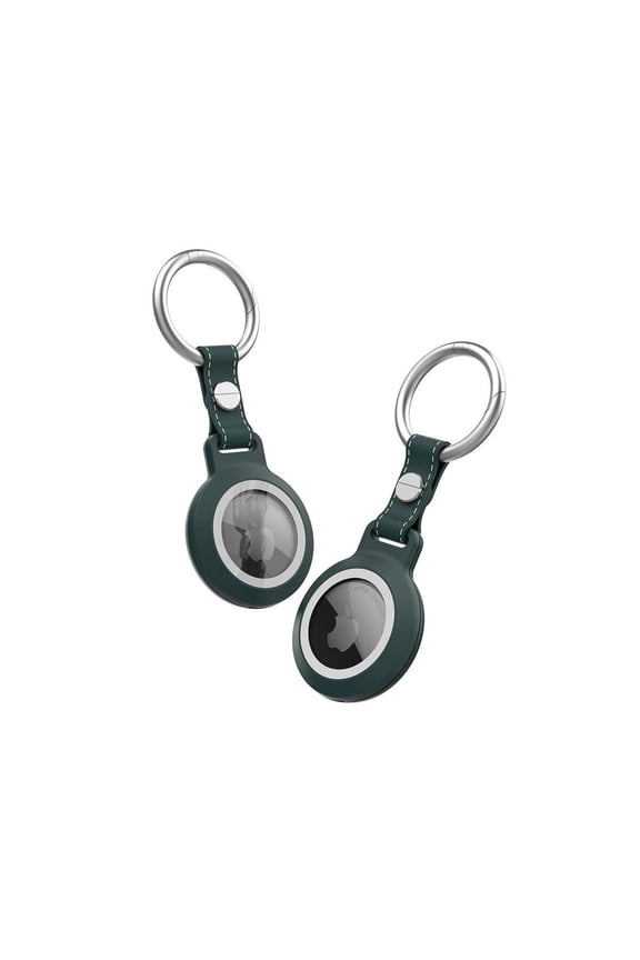 IP68 Waterproof AirTag Keychain Holder Case, Lightweight, Anti-Scratch, Easy Installation,Soft Full-Body Shockproof Air Tag Holder for Luggage,Keys, Dog Collar Green