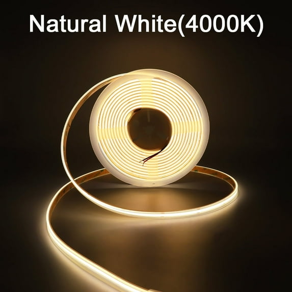 IP68 Waterproof COB LED Strip,16.4FT 12V 4000K 480LEDs/m COB Light Strip for Outdoor Bathroom Swimming Pool Decoration (Without Power Supply)
