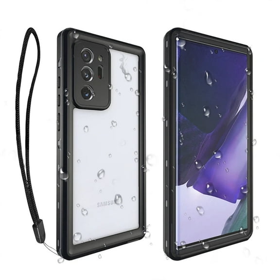 IP68 Waterproof Case for Samsung Note 20 Ultra Built in Screen Protector Shockproof Dustproof Fully Sealed Protective Cover for Summer Swimming Beach (6.9" Black)