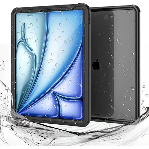 IP68 Waterproof Case for iPad Air 13 inch M4 M3 M2 2026 2025 2024 / iPad Pro 12.9 Inch Case 3rd Generation 2018 with Built-in Screen Protector, Full Body Shockproof Cover with Lanyard