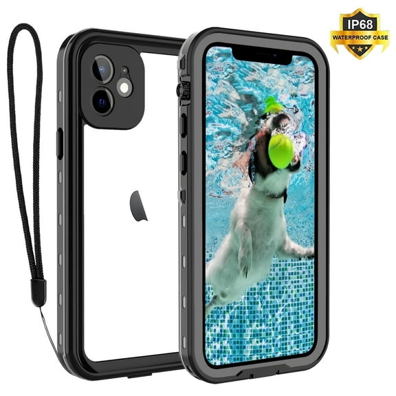 IP68 Waterproof Case for iPhone 13 Shockproof Rugged Case Built in Screen Protector Swimming Underwater Phone Cover Supprot Wireless Charging(6.1" Black)