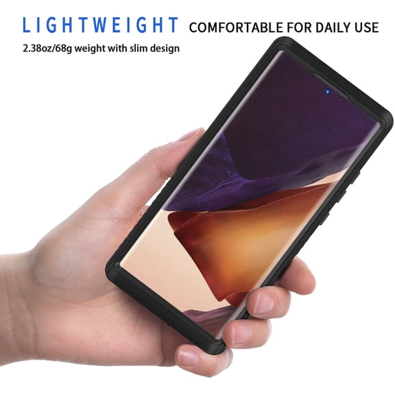 IP68 Waterproof Dustproof Shockproof Phone Case for Samsung Galaxy Note 20 Ultra (6.9 inch), Full Body Sealed Underwater Protective Cover with Built-in Screen Protector, Black