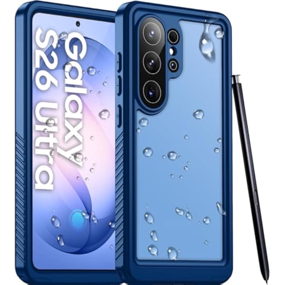 IP68 Waterproof Full Body Case for Samsung Galaxy S25 Ultra 6.9", Built‑in Screen & Lens Protector,Blue