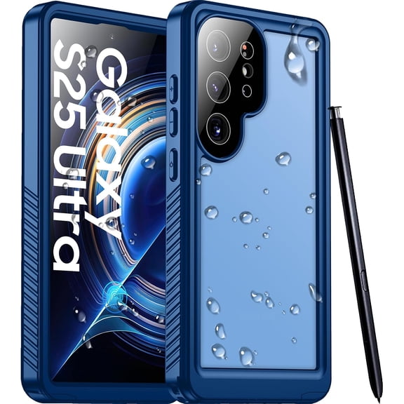 IP68 Waterproof Galaxy S25 Ultra Case, FullBody Rugged Cover with Builtin Screen & Lens Protector,Blue
