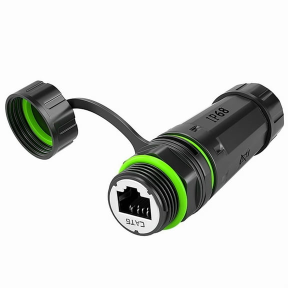 IP68 Waterproof M20 RJ45 Shielded CAT6A Female Panel Mount Socket Network Ethernet Adapter Extension Cable Without Cable