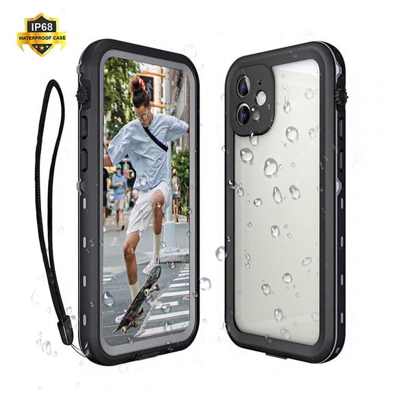 IP68 Waterproof Phone Case for iPhone 11 with Screen Protector Underwater Phone Cover for Swimming Surfing Heavy Duty Full Body Protection(6.1" Black)