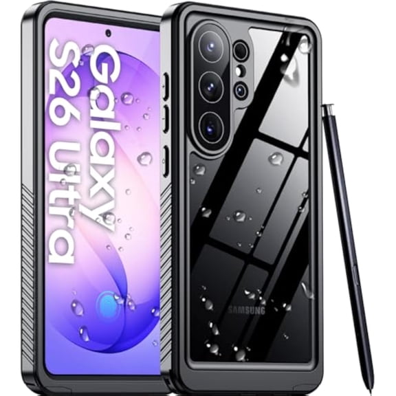 IP68 Waterproof Rugged Full‑Body Case for Samsung Galaxy S25 FE 6.7", Military‑Grade Drop Protection, Dustproof Sealed Protective Cover,Black