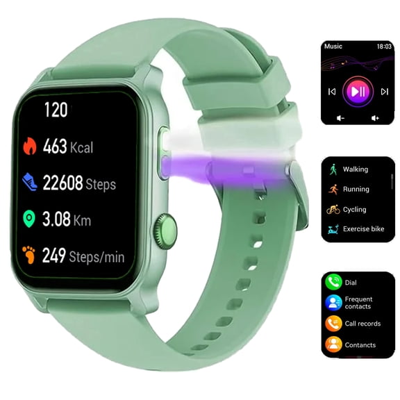 Smart Watch LED Flashlight Bluetooth Call(Answer Make Calls) 150 Sports Modes Multimedia Message Reminder Smartwatch for Android Ios Women Men Watch