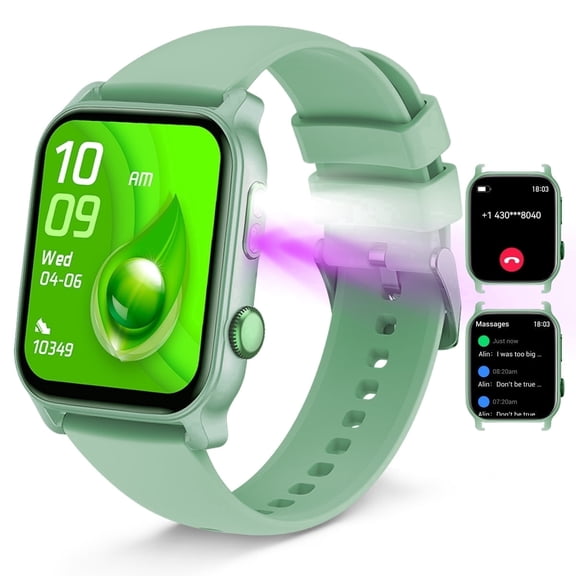 Smart Watch LED Flashlight Bluetooth Call(Answer Make Calls) 150+Sports Modes Message Reminder for Android Ios Women Men Watch