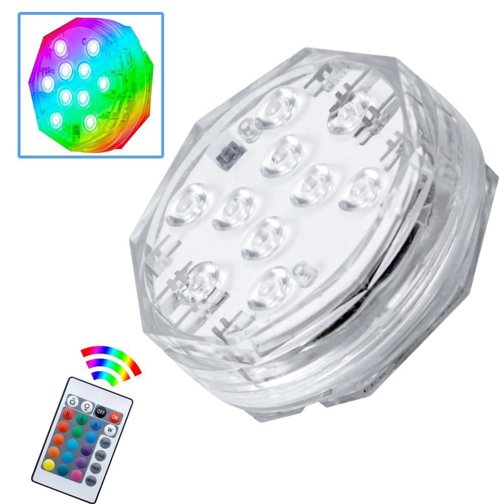 IP68 Waterproof Submersible LED Light, Remote Control Underwater Lamp ...