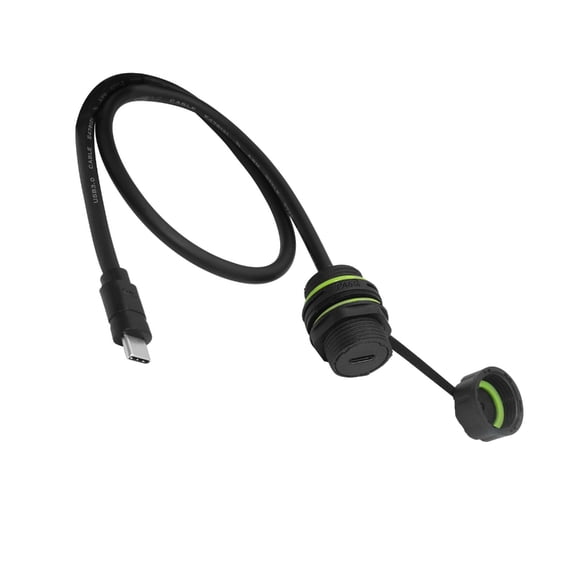 IP68 Waterproof USB C 3.1 Adapter Outdoor Panel Mount Nylon Metal Cable