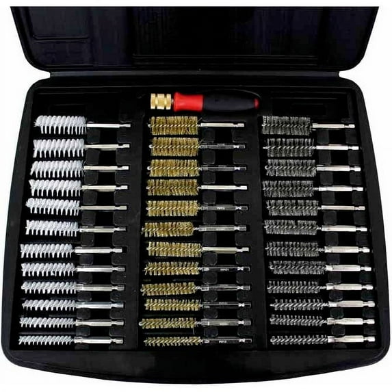 36-Piece Original Bore Brush Set - 8mm-19mm Brass, Stainless Steel, and Nylon - IPA #8001D