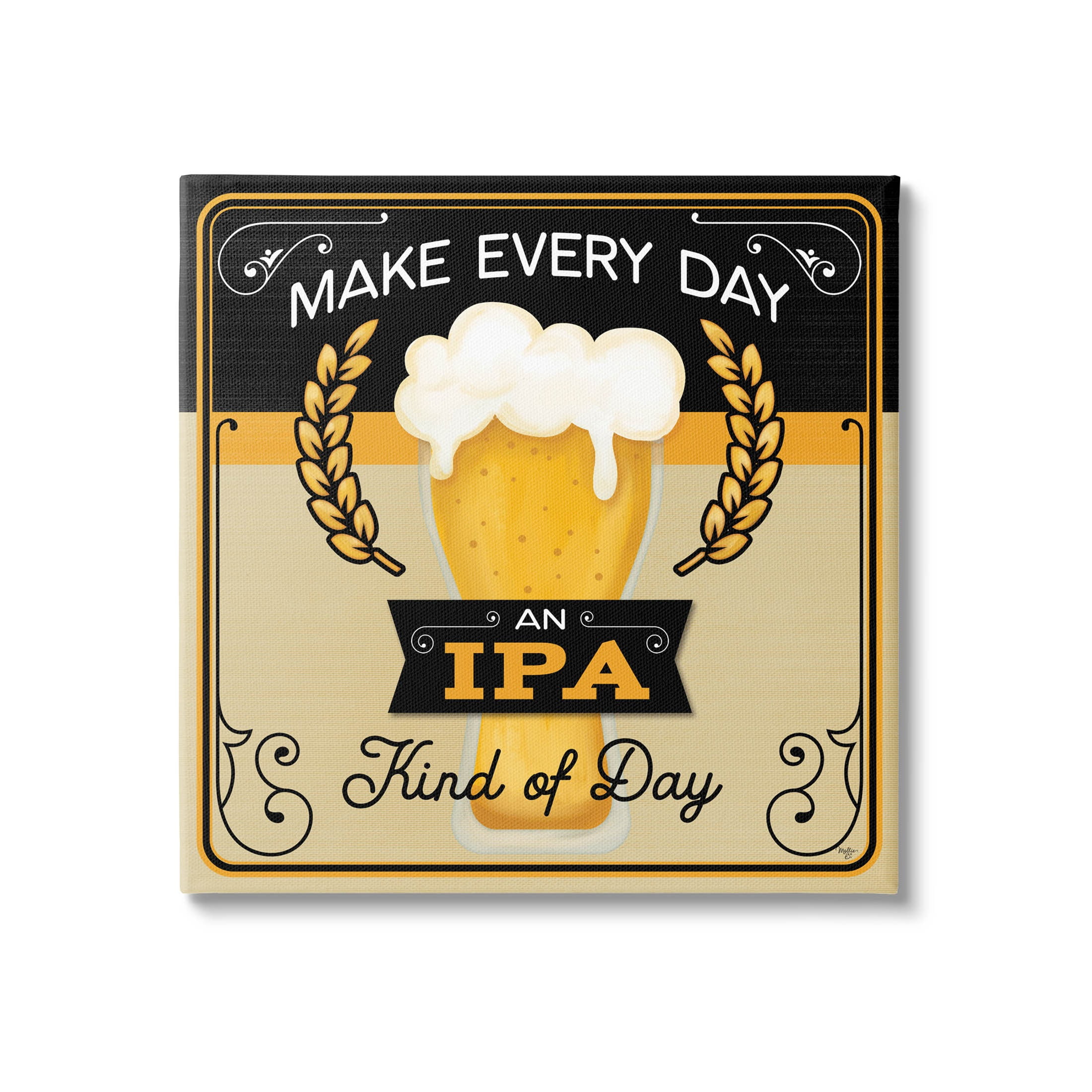 IPA Kind Of Day Beer Sign Food & Beverage Graphic Art Gallery Wrapped Canvas Print Wall Art