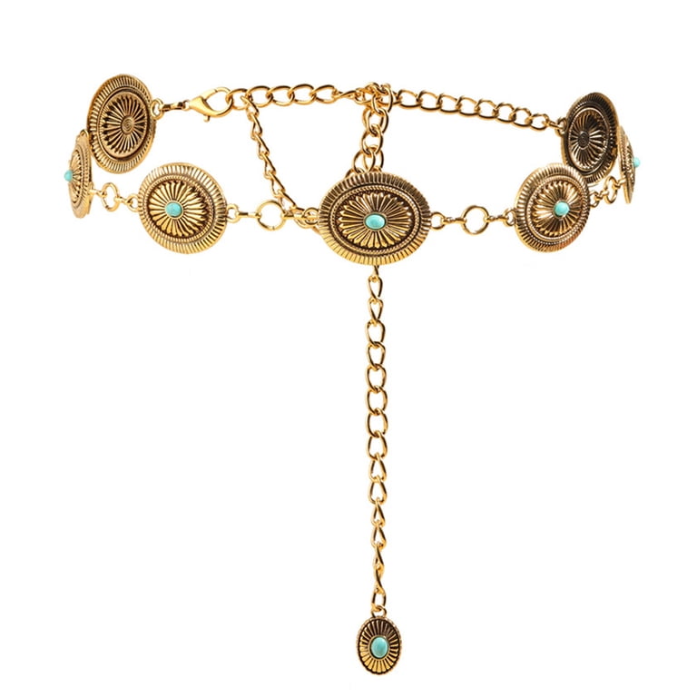 IPAJAMAS Western Metal Concho Belt for Women Cowgirl Chain  display picture 1