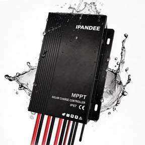 IPANDEE 30A MPPT Solar Charge Controller 12V/24V Auto,99.9% Efficiency, IP67 Waterproof,Dual Load Output, RS485 Modbus Support for LiFePO4 AGM Lead Acid Battery,RV Marine Off-Grid