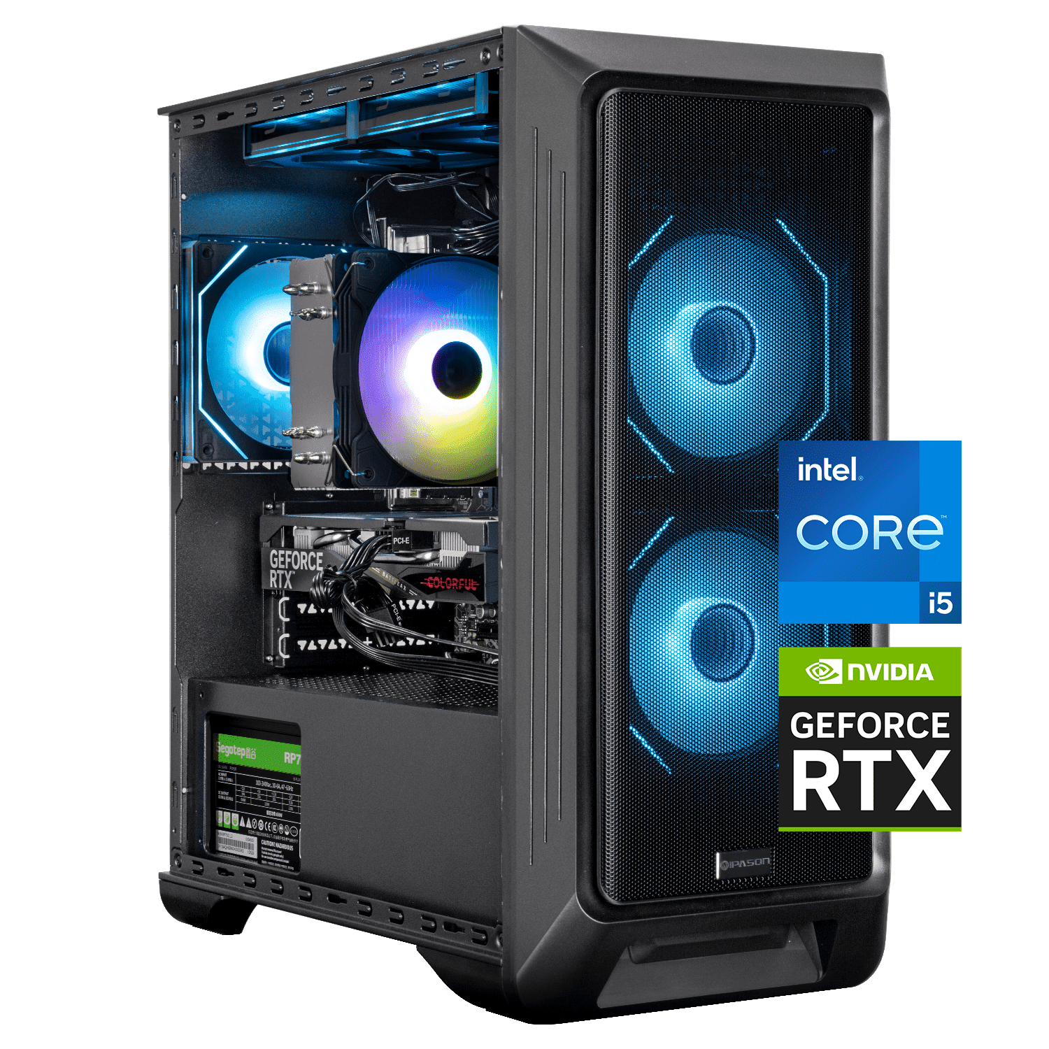 IPASON NVIDIA Gaming PC, Intel i5-13490F, GeForce RTX 4060, 16GB