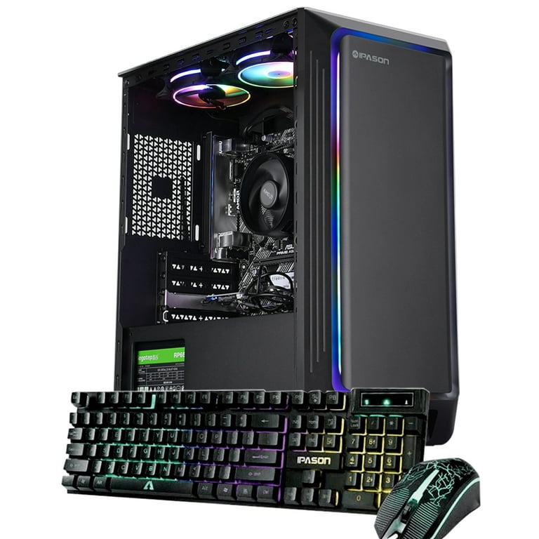 IPASON Gaming Desktop PC, Amd Ryzen 5 5600G 6 Core 3.9GHz, AMD