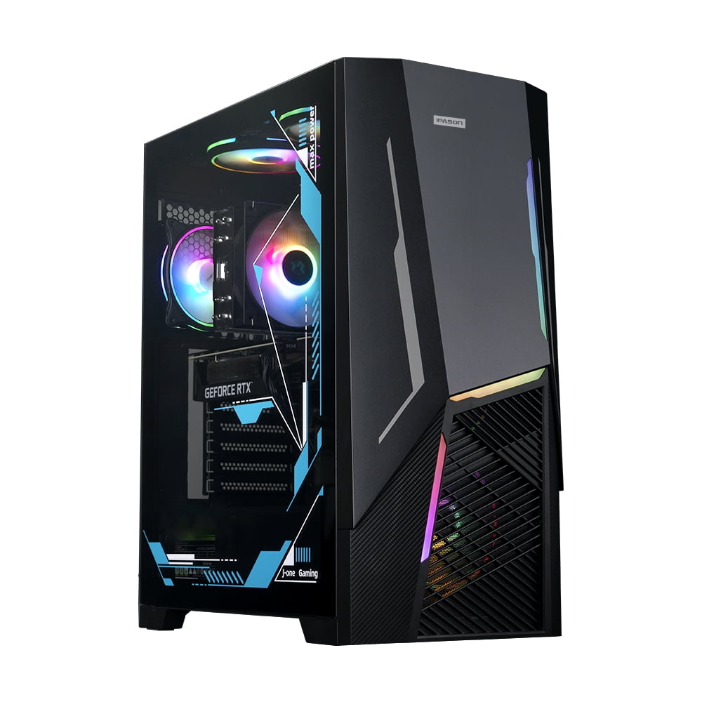 IPASON Gaming Desktop PC, Ryzen 7 5700X, RTX 4060Ti 8GB, 16GB DDR4, 1Tb