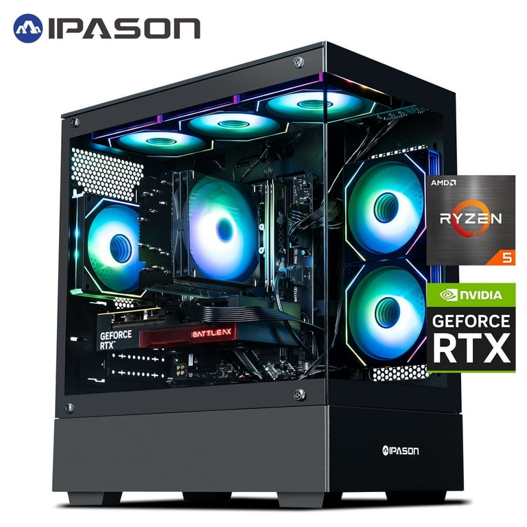 IPASON Gaming Desktop PC,AMD Ryzen5 9600X,Geforce RTX 5060,32GB