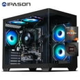 IPASON Gaming Desktop PC, Amd Ryzen 5 5600G 6 Core 3.9GHz, AMD Radeon Graphics Igpu, 1TB SSD, 16GB DDR4 Ram, Windows 11 Home