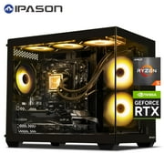 IPASON Gaming Desktop PC, AMD Ryzen 5 5600G(Upgrade to 5600GT), 1TB SSD, 16G RAM,AMD Vega 7 Radeon Graphics, Wifi, Tower,Windows 11 Home