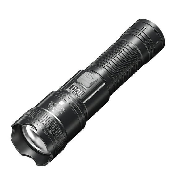 IPEWLEX 10,000 Lumens LCD Battery Flashlight with Zoomable Focus and 4 Modes, IPX6 Waterproof Rechargeable Handheld Light