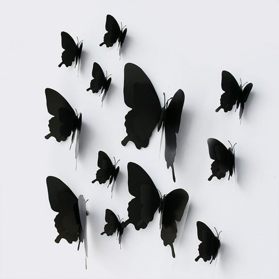 IPEWLEX 12-Piece Flying Insect Wall Decoration Set,Realistic 3D Plastic Butterflies & Bugs for Home Decor