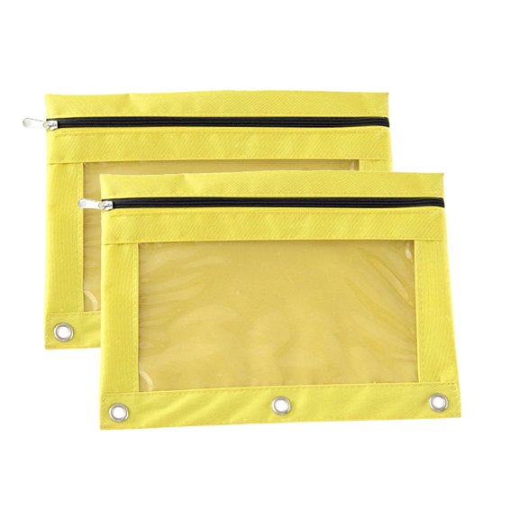 IPEWLEX 2-Pack B5 Binder Pouches for Ring Binders - Heavy-Duty Polyester Zippered File Bags, Triple-Hole Office Document Storage Organizer
